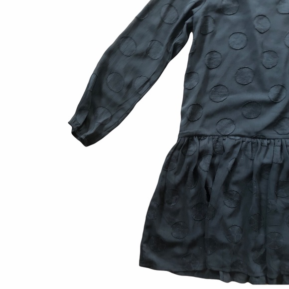 Lost in Lunar Black Polka Dot Embroidered Sheath Dress Sz L - Picture 4 of 4